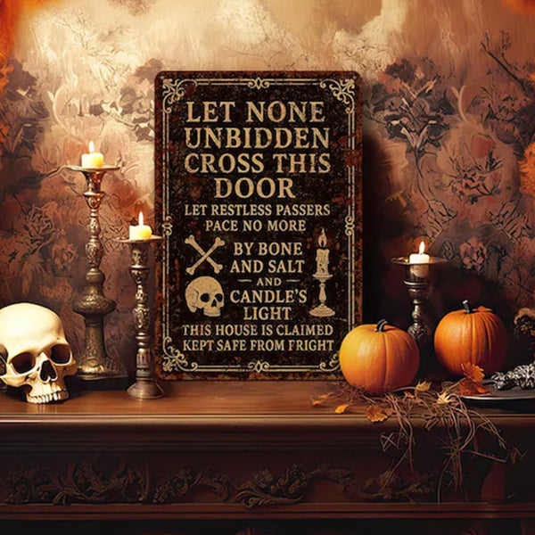 Witch’s Spell Metal Sign – Halloween Home Protection Poem