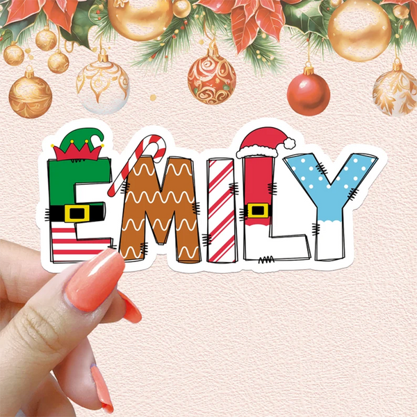 Christmas Sticker Custom Name Personalized Holiday Gifts