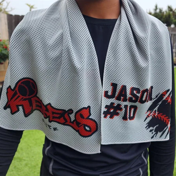 Personalized Cooling Sports Towel Baseball Team Custom Order Wet Rag Hot Days Sport