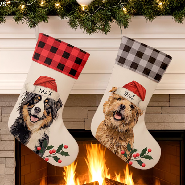 Custom Pet Stocking Using Pet's Photo + Name