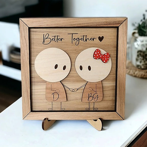 Anniversary Couple Gift, Personalized Couple Wooden Sign