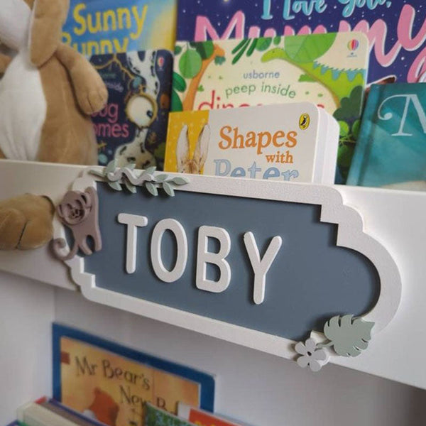 Personalised Street Sign Name Plaque - Monkey Design - Bedroom Door Name Plate