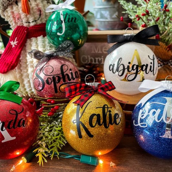 Personalized Glitter Christmas Ornaments