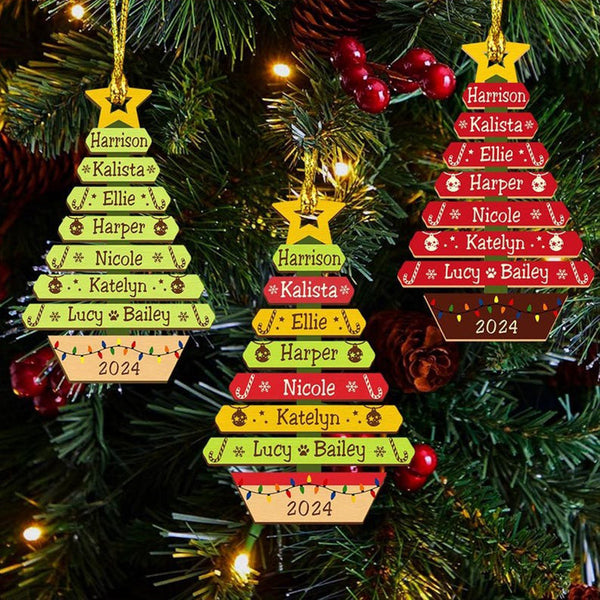 Custom Christmas Tree Ornament with Family Names, Family Christmas Ornament