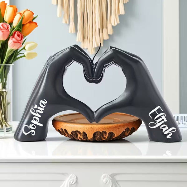 Customizable Resin Love Heart Hands Figurine
