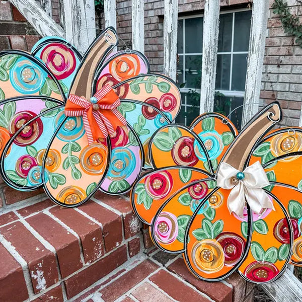 Fall Door Hanger - Pumpkin Door Decor - Autumn Door Sign
