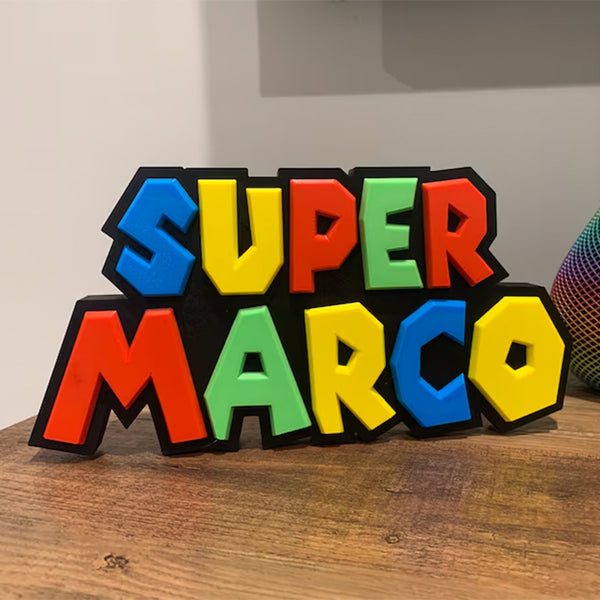 Custom Super Mario Bros inspired Name Plate