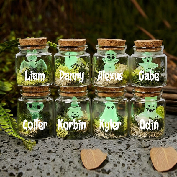 Personalized  Mini Ghosts In a Jar, Personalized Ghost In Bottle, Ghost In Glass Jar