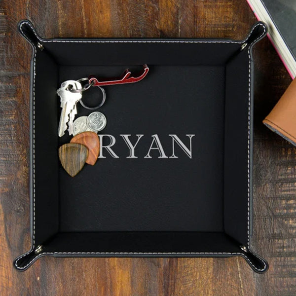 Valet Tray, Leather Valet Tray, Mens Valet Tray, Personalized Valet Tray