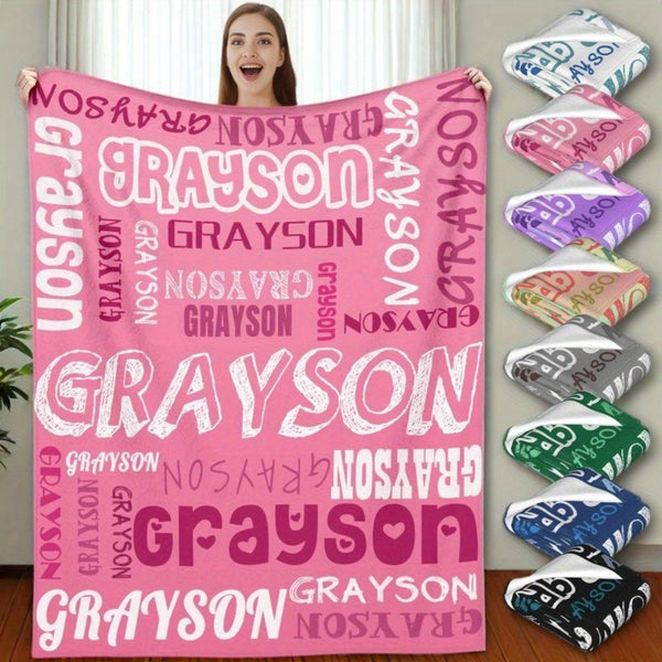 Birthday, Valentine's Day GiftCustom Name Flannel Blanket