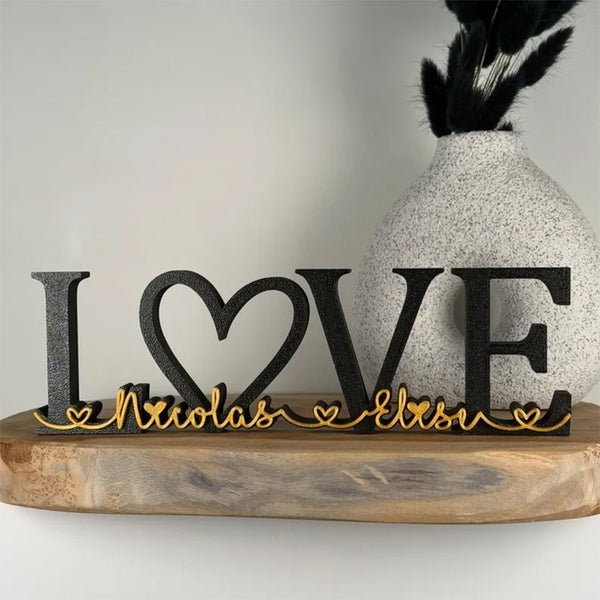 Personalized Word LOVE + First Names - Choice of Colors