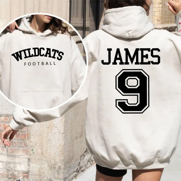 Custom Football Team Name and Number Hoodie