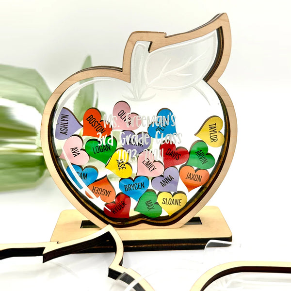Custom Teacher Apple Ornament, Personalized Teacher Appreciation Gift