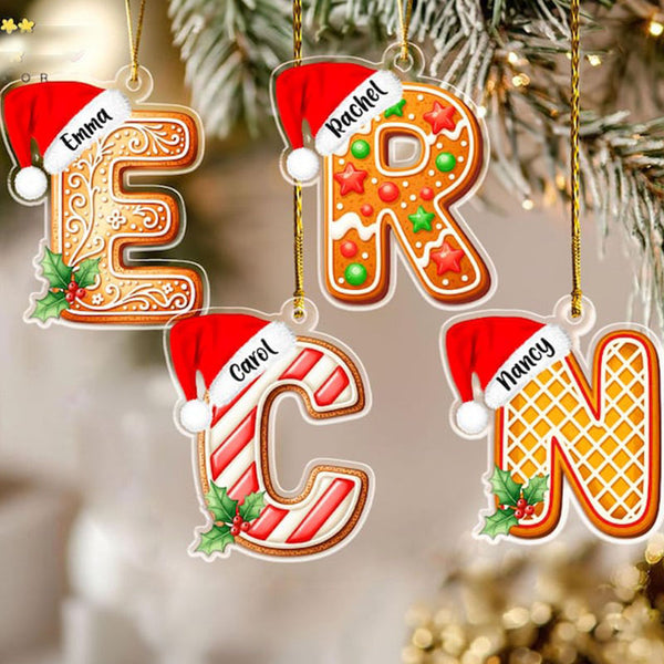 Personalized Gingerbread Alphabert Acrylic Ornament