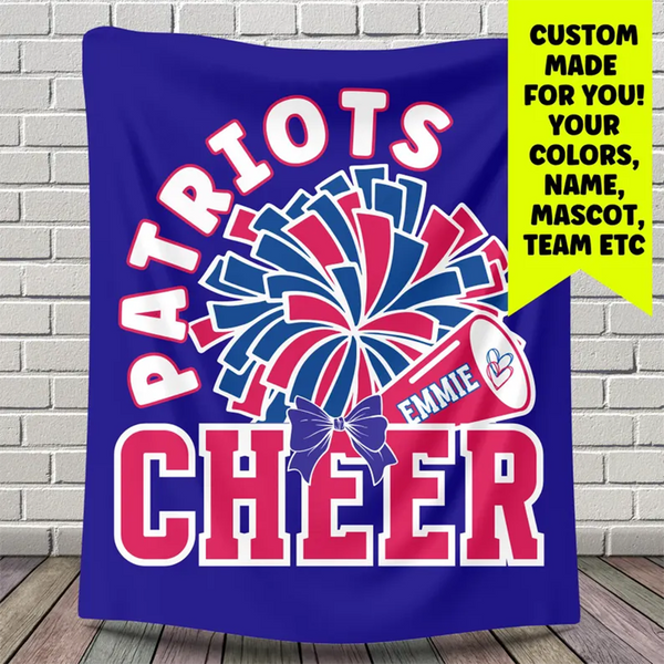 Cheerleader Blanket, Personalized Cheerleading Gift