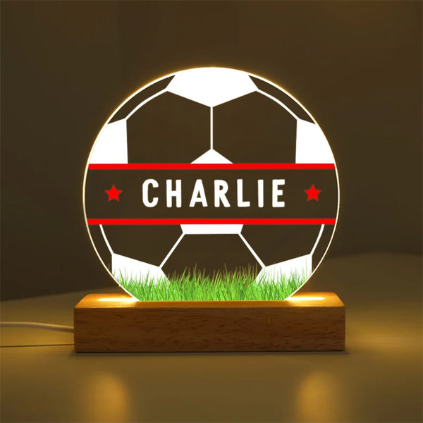 Personalised LED Football Lamp, Football Night Light Gift