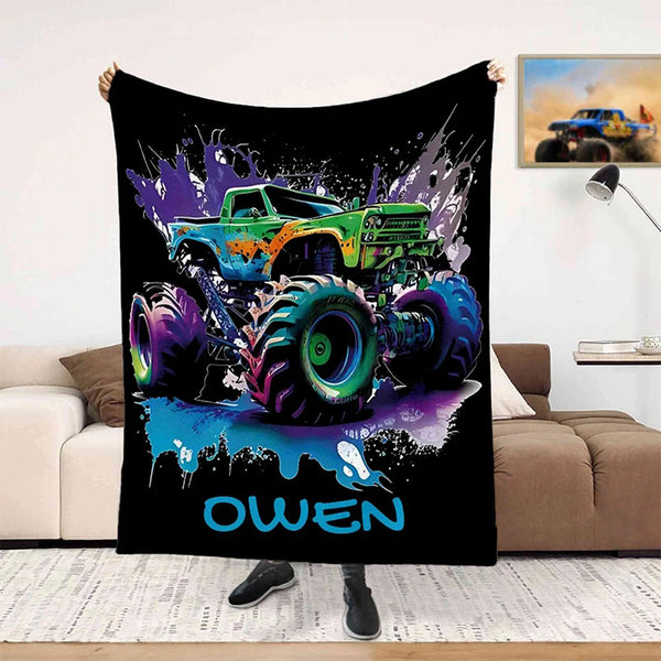 Personalized Big Wheel Off-Road Throw Blanket