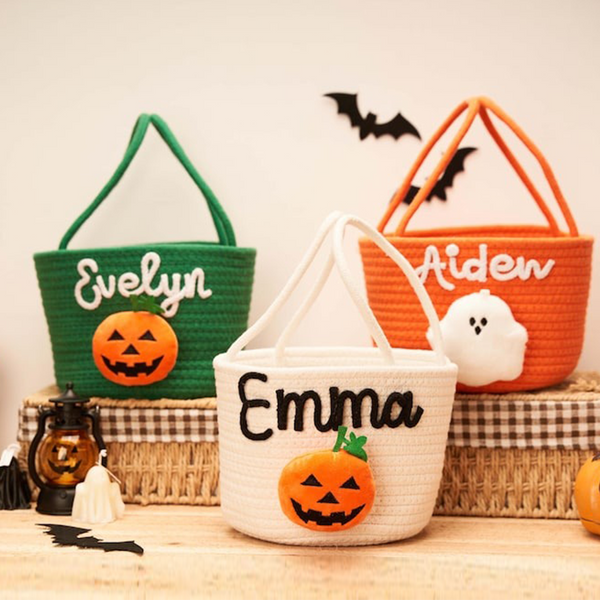 Halloween treat bag, Halloween Basket, Halloween Tote, Trick-or-treat basket