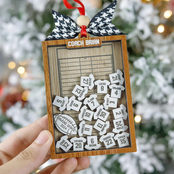 Personalized 4D Football Shaker Ornament, Custom Jersey's Name & Number