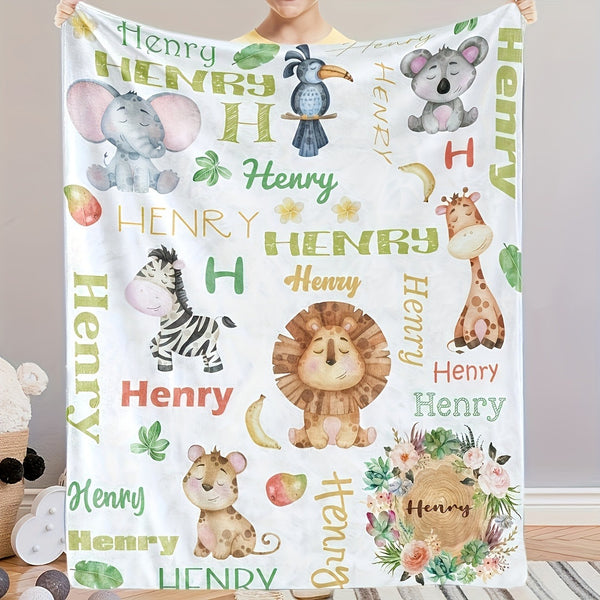 Personalized Flannel Throw Blanket with Custom Name