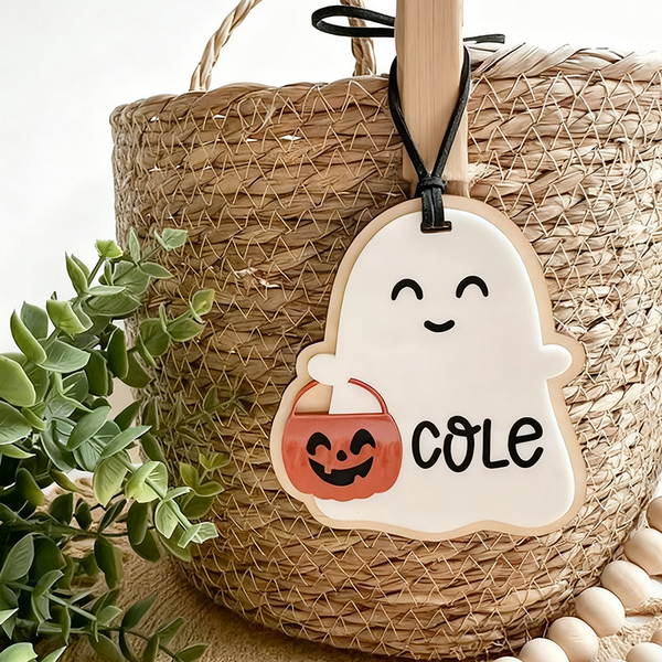 Boo Basket Tag, Halloween Name Tags, Personalized Halloween Tag
