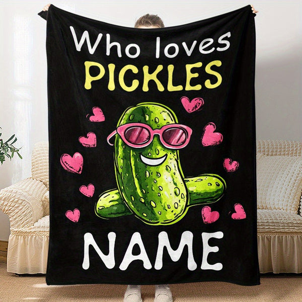 Custom Name Pickle Lover's Blanket -