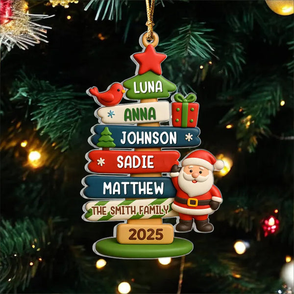 Cute Festive Christmas Tree Ornament With Santa