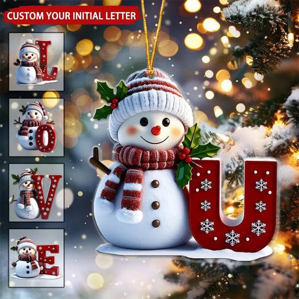 Merry Christmas Custom Letter Snowman