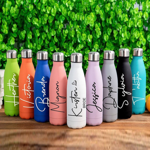Personalized Sports Water Bottle Bridesmaid Gift Custom Insulated Bottle