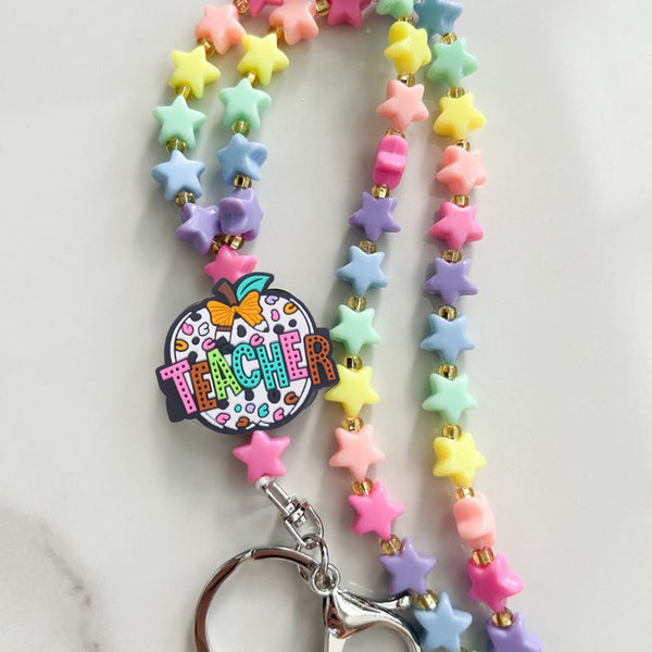 Lanyard Teacher Lanyard Beaded Teacher Lanyard