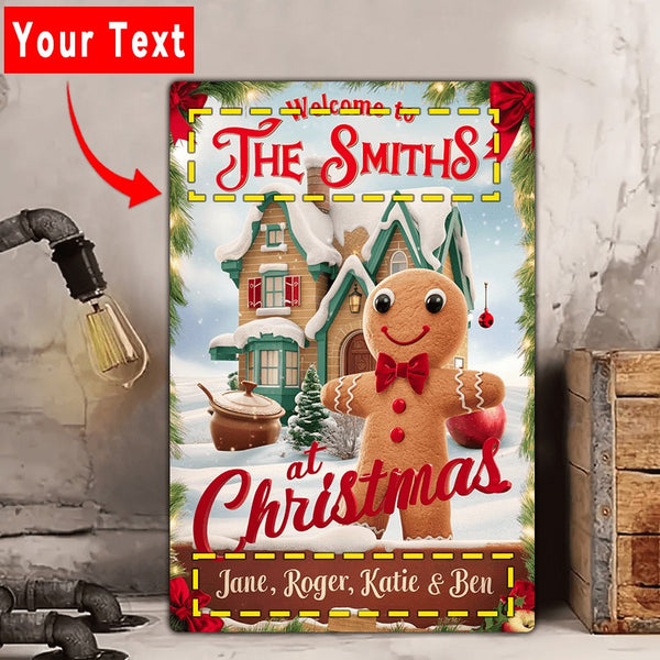 Personalized Aluminum Christmas Sign - Custom Name Text