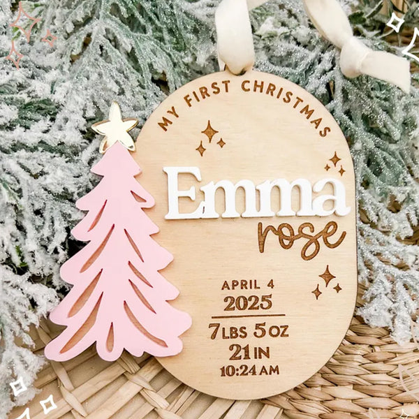 Personalized Baby Ornament Gift for Christmas My First Christmas Custom Name Ornament