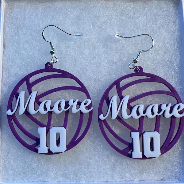 Custom Basketball Earrings - Personalized Name & Number