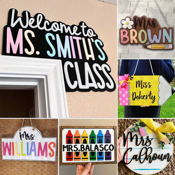 Personalized Teacher Door Sign, Classroom Door Hanger