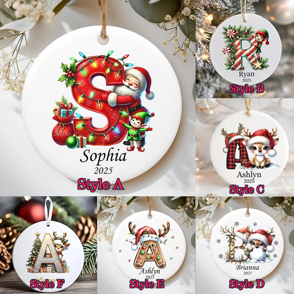 Personalized initial ornament, Custom Letter ornament