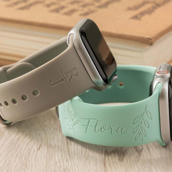 Personalized Silicone Watch Band , Engraved Mint Watch Band , Custom Name Gift