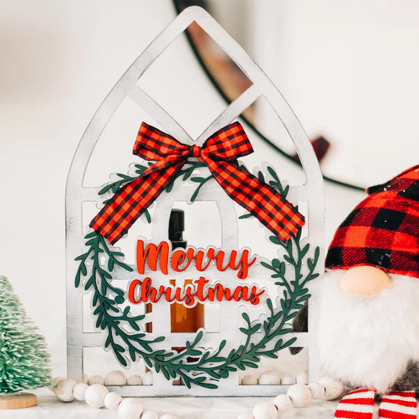 Window Frame Wall Decor, Cathedral Windows, Holiday Wreath, Farmhouse Christmas