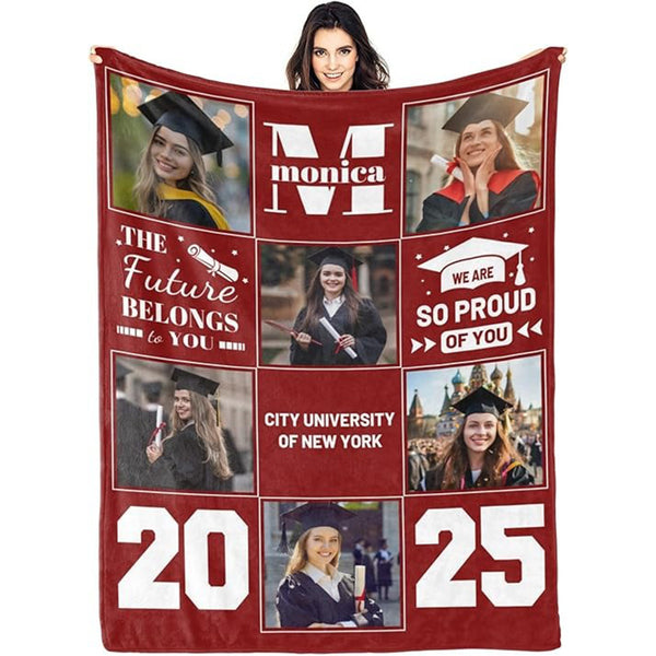 Custom Graduation Blankets with Photos Personalized Blankets