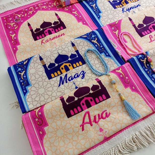 Luxury Kids Prayer Mat, Kids Kaaba Prayer Rug