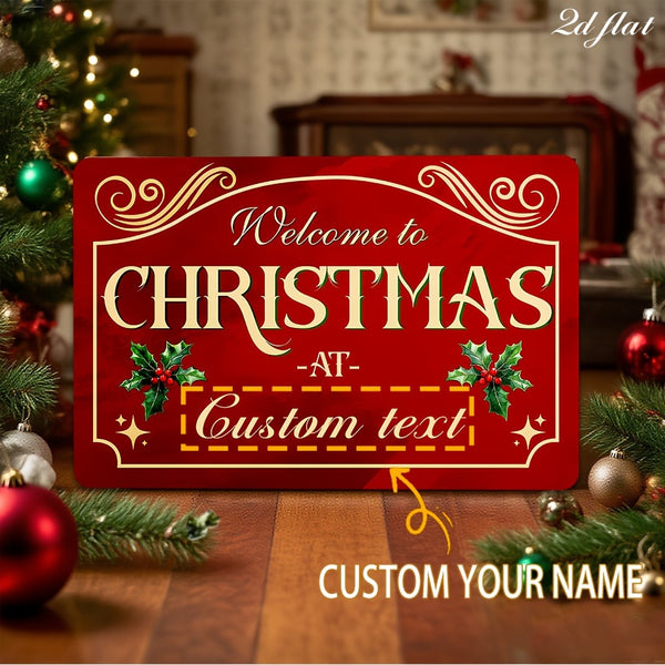 Customizable Christmas metal decorative sign, vintage country style Christmas decoration