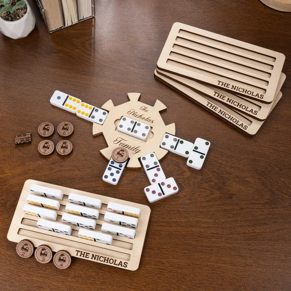 Custom Wooden Mexican Train Domino Hub & Holder