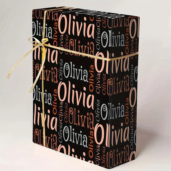 Customizable Name & Text Gift Wrap Paper