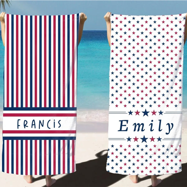 Custom Patriotic Beach Towel for Independence Day Celebration