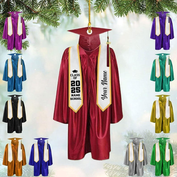 Personalized Graduation Ornament, Color Graduation Gown, School Graduation Ornament Gifts