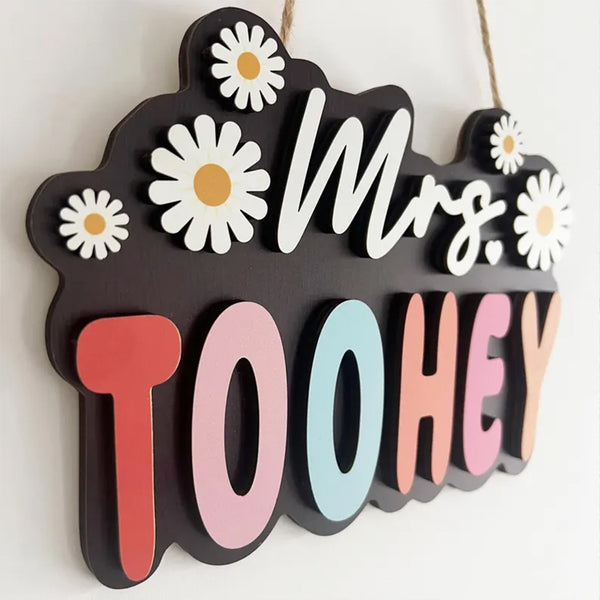 Wooden Custom Name Sign, Custom Door sign, Teachers' day gift
