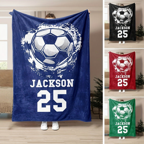 Valentine'S Day Gift Victory Atmosphere, Customized Football Printed Flannel Blanket
