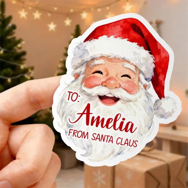 Personalized Santa Christmas Sticker/Christmas Name Tag