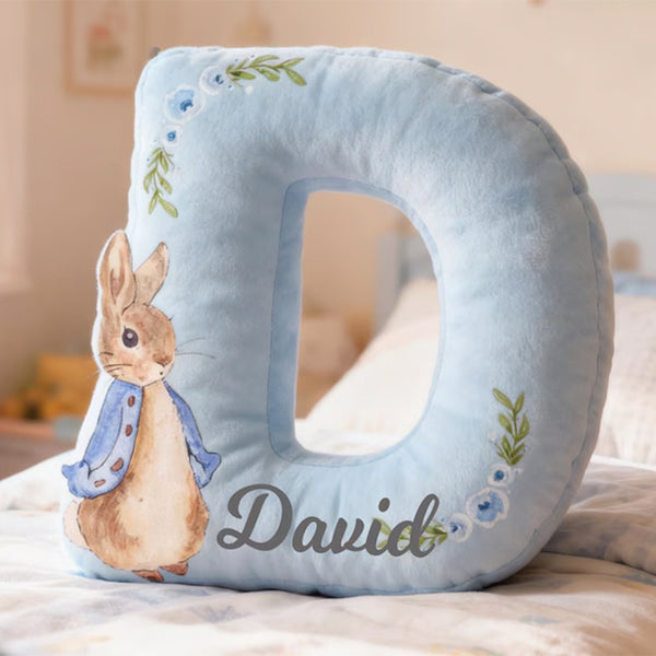 Custom Initial Pillow for Kids, Personalized Girl Pillow with name