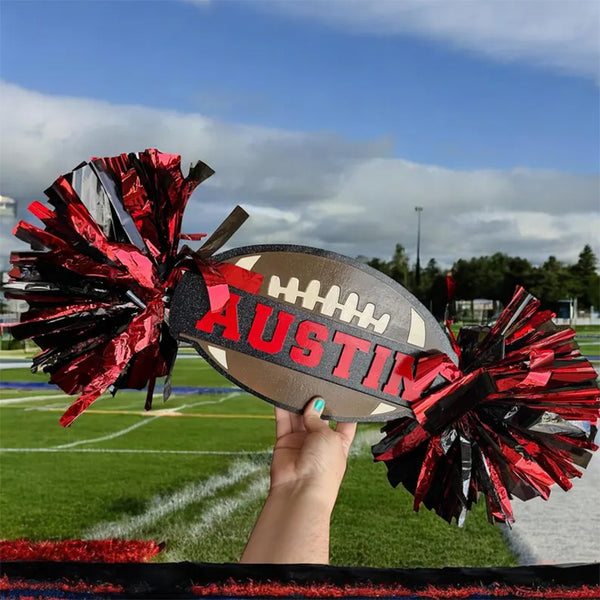 Pom Pom Sign Custom Cheer Stick - Game Day Signs