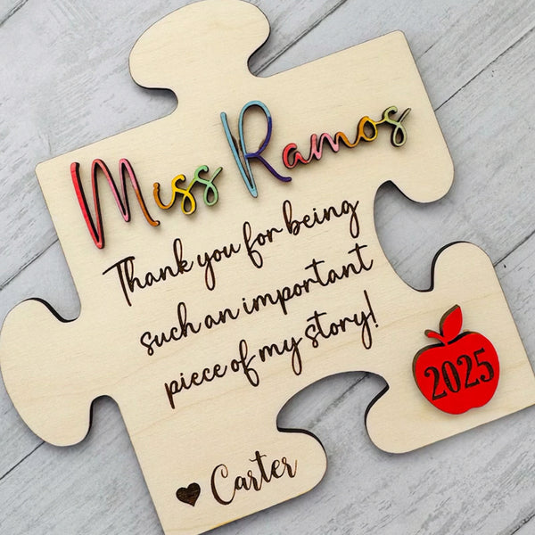 Personalized Teacher gift puzzle piece, teacher apprication week